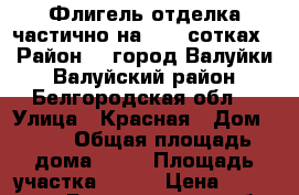 Флигель отделка частично на 12,6 сотках › Район ­  город Валуйки Валуйский район Белгородская обл. › Улица ­ Красная › Дом ­ 35 › Общая площадь дома ­ 45 › Площадь участка ­ 126 › Цена ­ 1 000 000 - Белгородская обл. Недвижимость » Дома, коттеджи, дачи продажа   . Белгородская обл.